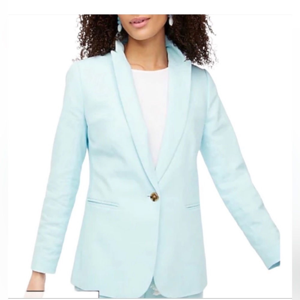 J. Crew NWT Linen-cotton blend Holland blazer
